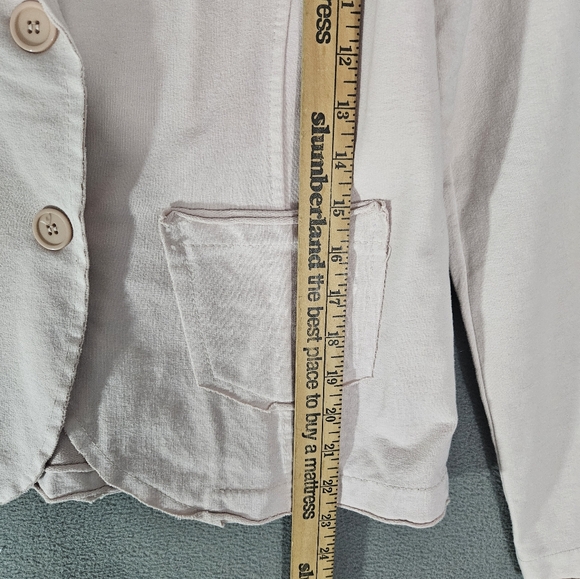 Suzy D London Womens Medium Blazer Jacket Light Pink Cotton Double Button - Picture 4 of 8